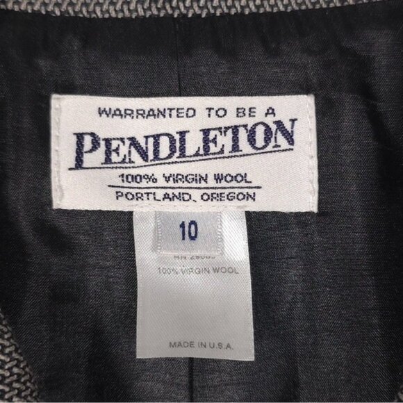 PENDLENTON 100% VIRGIN WOOL Women’s Full Zip Blazer Jacket Collared Size 10 - Picture 5 of 12